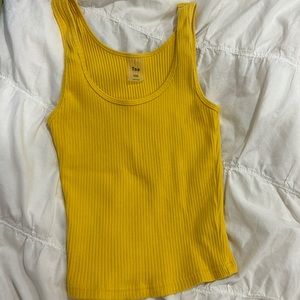Aritzia TNA yellow rubbed tank